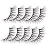 OHPHCALL 10pairs Wispy Lash Clusters False Lashes Extensions Strip Natural