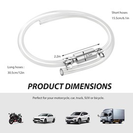 BWBWND Car Brake Bleeder Hose, One Way Check Valve Clutch System Bleeding Tool Kit with Tube & Clamp, Hydraulic Brake Fluid Bleeder Hose Replacement for Most Cars Motorcycles