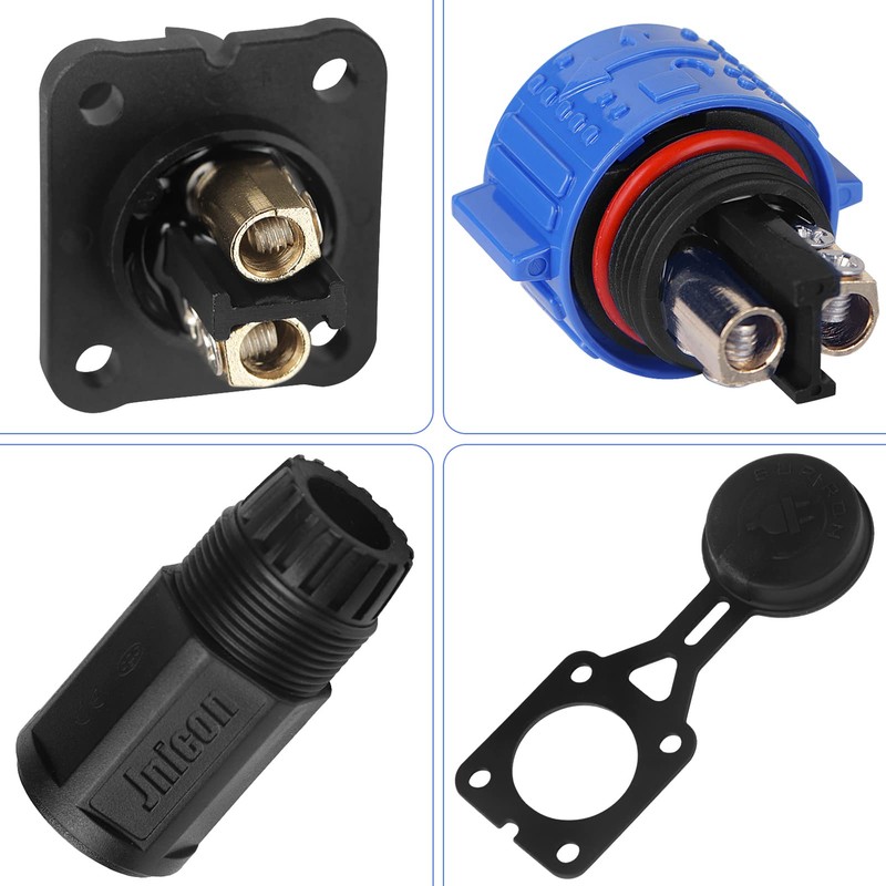 Trolling Motor Plug Receptacle Set, 12V/24V/ 36V/48V Plug for Trolling