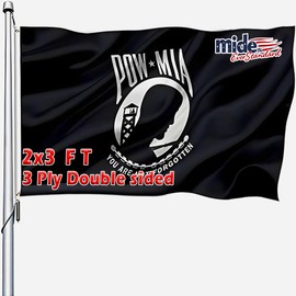 Pow Mia Flag 2x3 ft Outdoor Heavy Duty and Double sided You are Not Forgotten Prisoner of War Flags Military Pow Flag with 2 Grommets