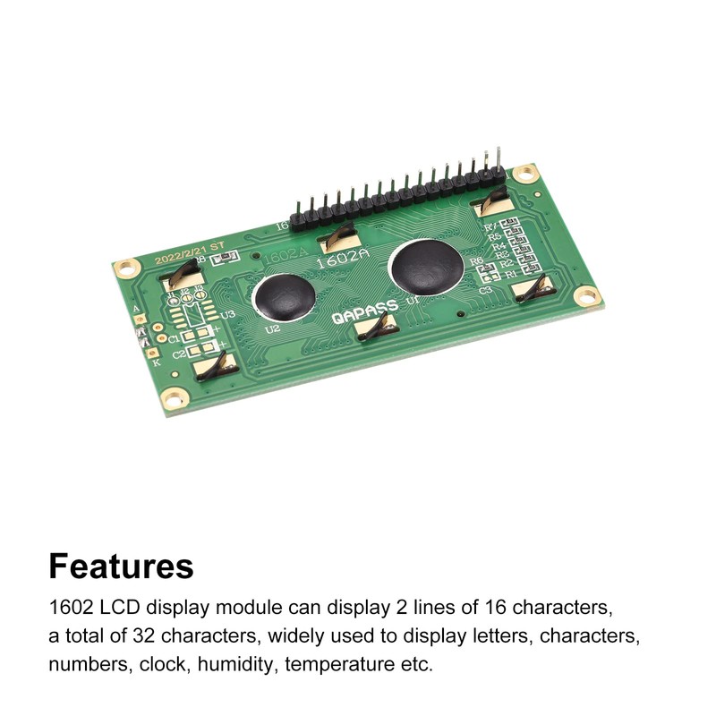 sourcing map LCD 1602 5V with 16 Pin Backlight 16x2