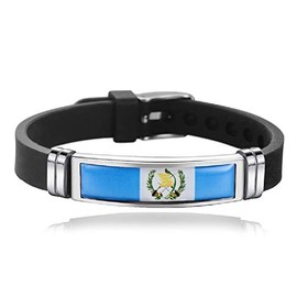 COMTRUDE Guatemala National Flag Bracelets for Men Adjustable Silicone Wristband Bracelet for Patriotic Holiday Activity Gifts for Women