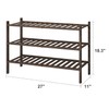 viewcare Shoe Rack for Closet, 3-Tier Bamboo Wood Shoe Racks,
