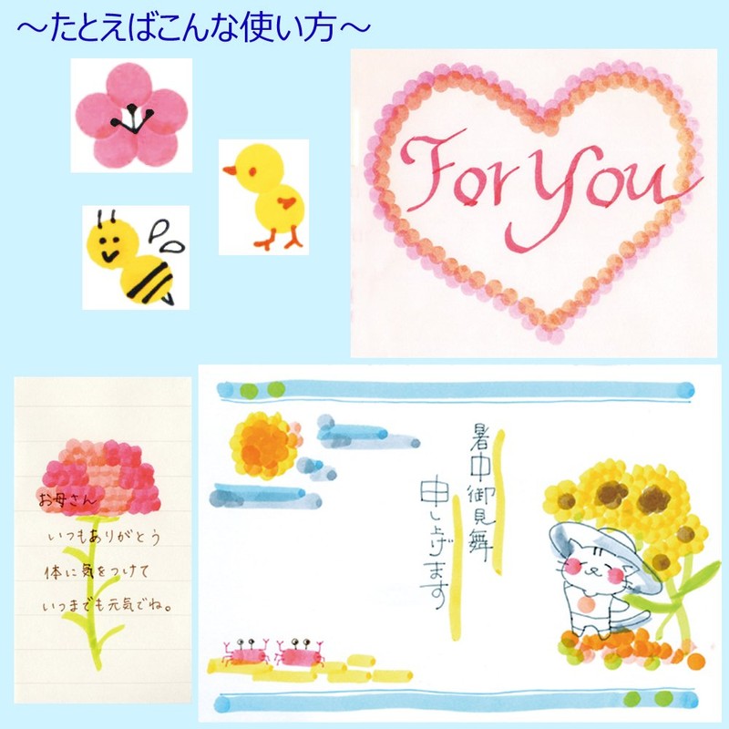 Tombow Play Color Dot Pen Water Based Marker, 3 Colors