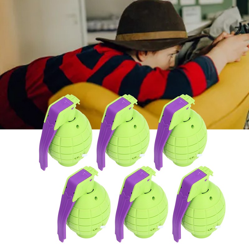 6pcs Kids Toy Hand Grenades Pretend Role Play Plastic Grenades