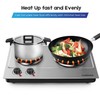 CUSIMAX 1800W Double Hot Plate, Stainless Steel Silver Countertop Burner