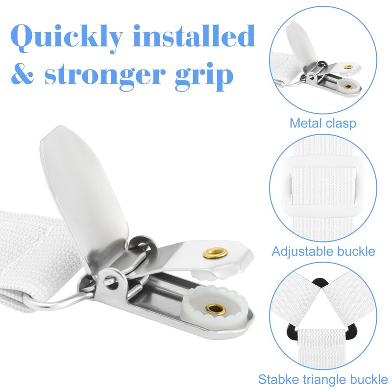 Morcheiong 4 Pack Bed Sheet Straps Adjustable Sheet Fasteners with