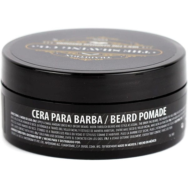 THE SHAVING CO CERA PARA BARBA - BEARD POMADE - Contiene VITAMINAS E y B5 - Pomada para barba base agua - MODELA - HIDRATA - NUTRE TU BARBA - Modela tu barba - FOLÍCULOS SANOS desde la raíz a la punta - Libre de Sulfatos - Cera Barba Suave 2oz / 57gr