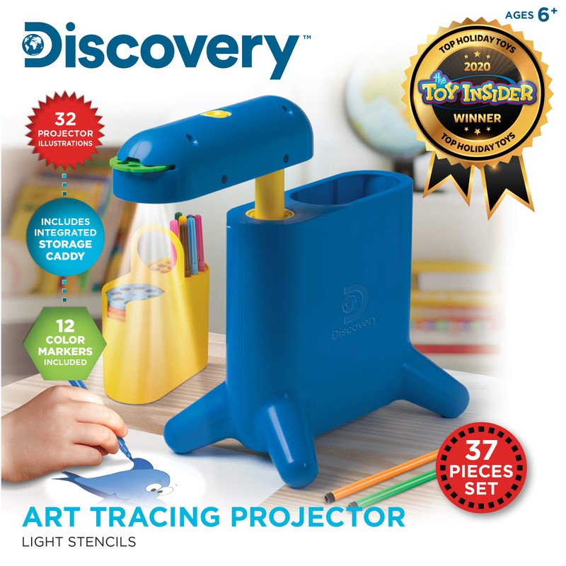 Discovery™ Art Tracing Projector Kit - 32 Stencils, 12 Markers,