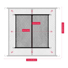 Luggage Net, Truck Bed Organiser, Highly Elastic Luggage Net, Single Layer Cargo Net, Suitable for Daily Light Loads of Trucks, 4 x 4 Feet with 4 Large Hooks, Stretches up to 7ft x 7ft