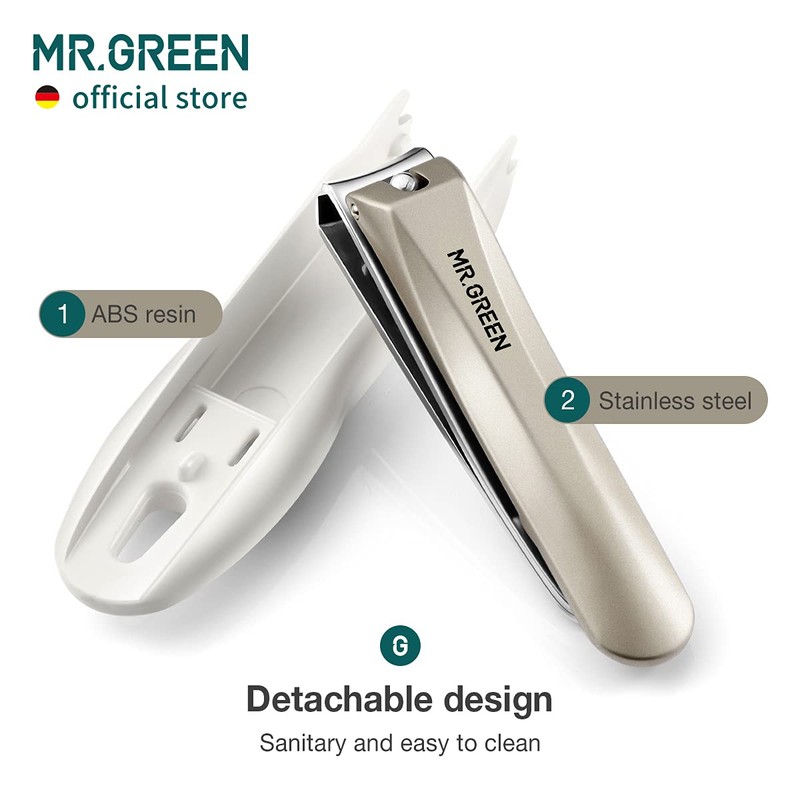 MR.GREEN Nail Clippers Anti Splash Fingernail Cutter Stainless Steel Manicure