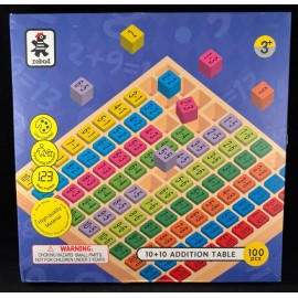 Robud - 10 + 10 Addition Table - 100 Pieces - Montessori - Educational - Wooden