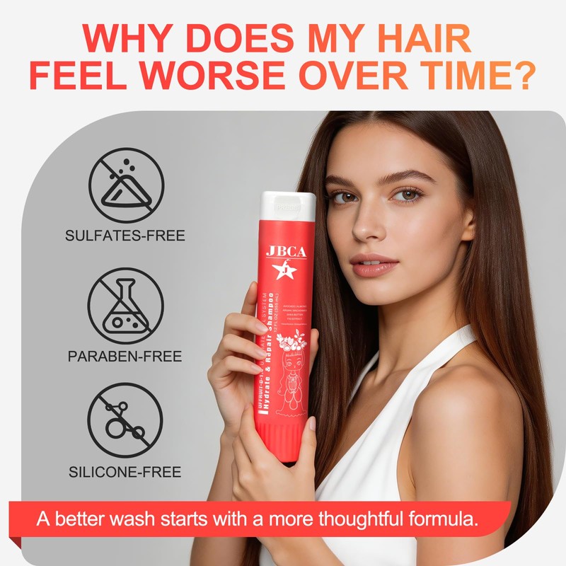 Hydrating Shampoo with Argan Oil for Dry, Damaged Hair, 12