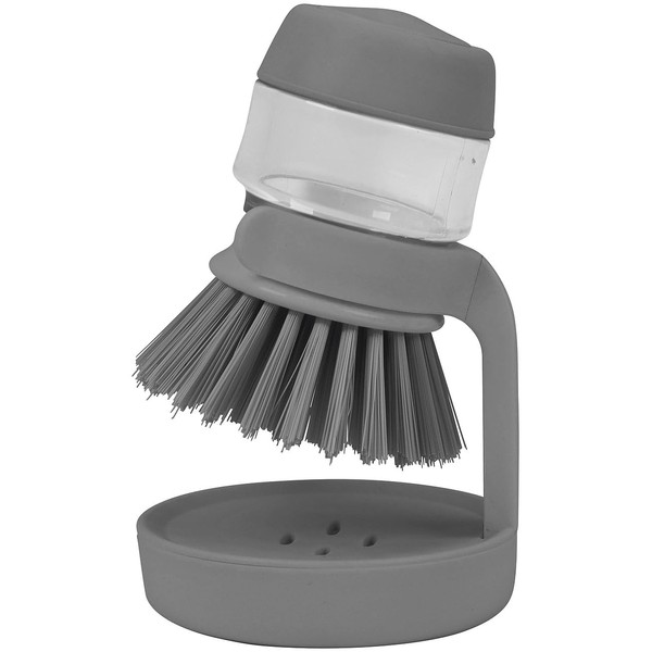 Sichler Haushaltsgeräte Spülbürste mit Spülmittelspender und Abtropfhalterung