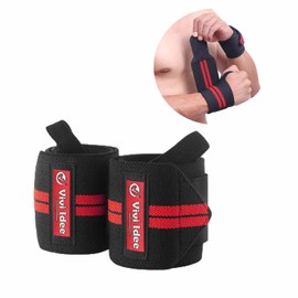 Vivi Idee 2 Hand Wraps Wrist Guards Fitness Wrist Wraps Weightlifting Joint Protection for Gym CrossFit Training (Red)