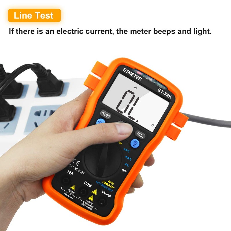 BTMETER BT-39K Digital Multimeter with Case, 4000 Count Volt Ohm
