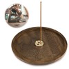 ueslwser Wooden Lotus Incense Holder, 3 Hole Incense Holder, Lotus