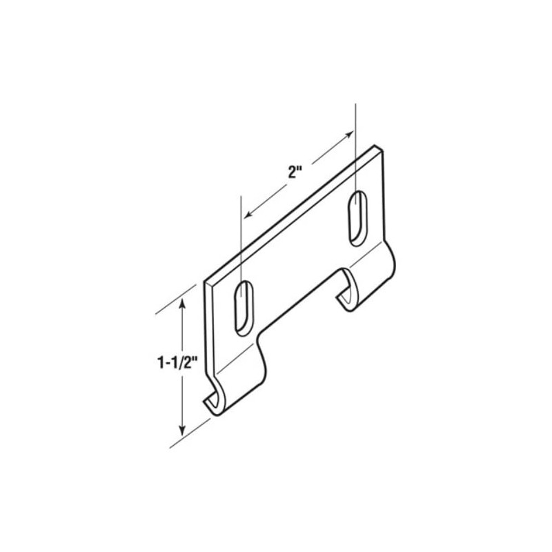 Slide-Co 193659 Shower Door Bottom Hook Guide, 2 In. Hole
