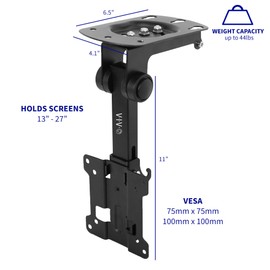 VIVO MOUNT-M-FD27 Manual Folding Ceiling Mount for 13-27 inch Flat Screens, Tilt Roof, Under Cabinet Mount for LCD TVs and Monitors