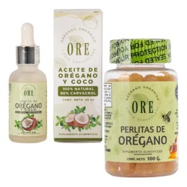 Aceite De Orégano Y Coco 30 Ml, Perlitas Mielorégano 100 Gs                                                                                           