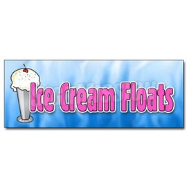 SignMission 12" ICE Cream Floats Decal Sticker Cones Sundae soda Banana Split Homemade