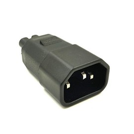 Duttek IEC 320 C14 3 Pin Male To C7 2 Prong Female Laptop Printer Power Adatper Connector Converter (C7)