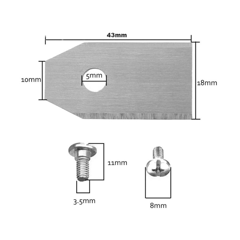 Trade-Shop 12 x Replacement Blades Stainless Steel 0.75 mm for