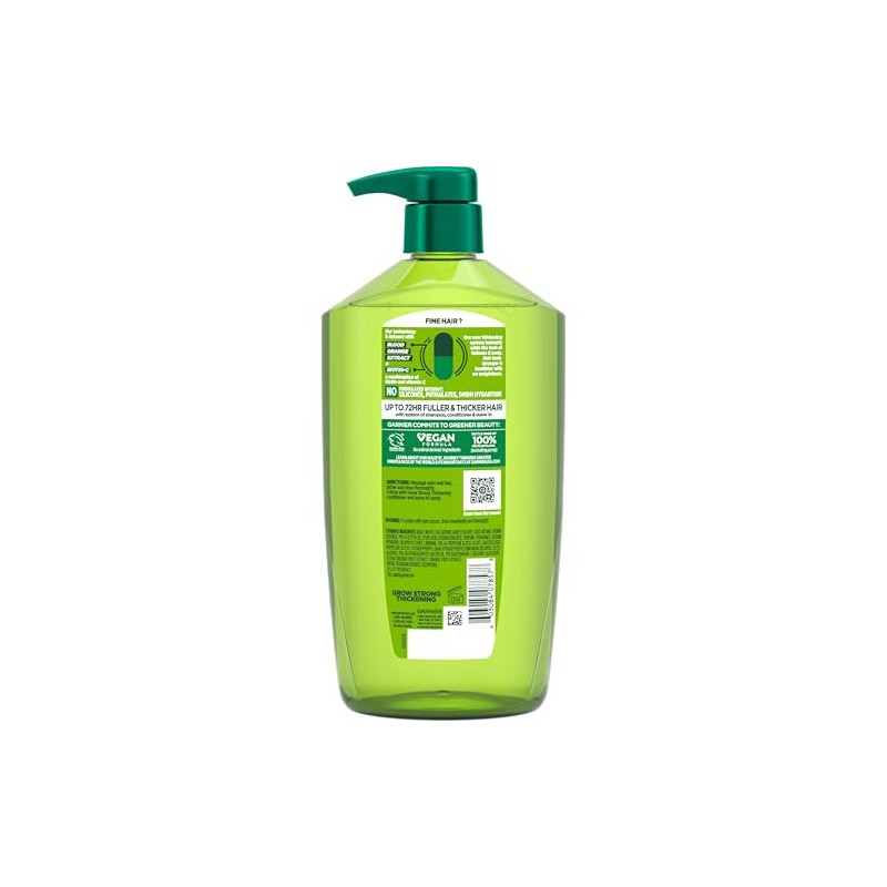 Garnier Fructis Grow Strong Thickening Shampoo for Fine Hair, Biotin-C,