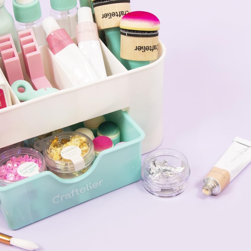 Craftelier - Desk Organizer with 5 Compartments and Drawer |