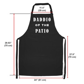 APASIN: BBQ dad apron - Grill Apron for Dad - Daddio of The Patio Apron with 2 Large Pockets - Gift for Your Dad, Your Father, Your Grandpa (Black)