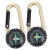 Gatuida 2pcs Multifunctional Compass Carabiner Graduated Zinc Alloy Keychain for