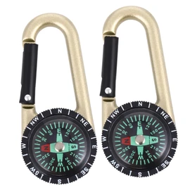 Gatuida 2pcs Multifunctional Compass Carabiner Graduated Zinc Alloy Keychain for Outdoor Activities Hiking Camping and Climbing