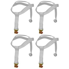 Qty. 4, BS-101-FHN -x4, Premium Grey! Over Wheel Basket Tie Down Strap with Flat Hook for Auto Tow Hauling Dolly Truck Car SUV Keeper, 38-TD5