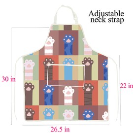 ENSIANTH Cat Paw Apron Cute Cat Gifts for Cat Lovers Aprons for Women with Pockets Cat Cooking Kitchen Chef BBQ Grill Apron (Cat Paw Apron)