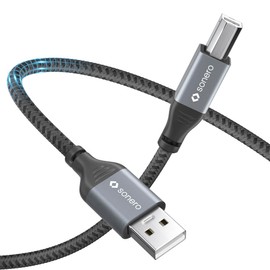 Sonero® USB 2.0 Kabel, Verbindungskabel, Druckerkabel, A-Stecker auf B-Stecker, 480 MB/s, space grey/schwarz, 1,50m