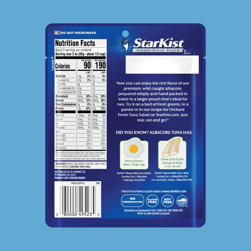StarKist Albacore White Tuna in Water, 6.4 oz Pouch (1