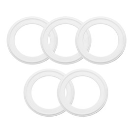sourcing map 5Pcs PTFE Sanitary Gasket 2-1/4" Tri-Clover O-Ring Sealing Gasket Ring Washer Fits OD 77.5mm Sanitary Pipe Weld Ferrule, White