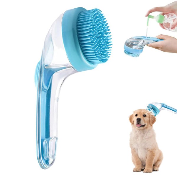 Unbranded 2-in-1 Dog Bath Brush with Soap Dispenser - Soft