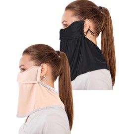 2 Pieces Unisex Sun Protective Face Cover Women UV Sun Protection Mask Face Bandana Scarf for Summer Outdoor Activities(Style 3)
