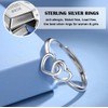 925 Sterling Silver Ring Heart Adjustable Rings Silver Jewellery for