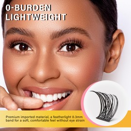 VYRILA Lash Clusters 8-16mm, False Eyelashes 96pcs, Cluster Eyelash Extensions Matte Black Soft, Diy Lash Extensions D Curl Natural Lash Clusters Faux Mink Lashes Wispy（Tide,96pcs,0.07,D,8-16MIX)