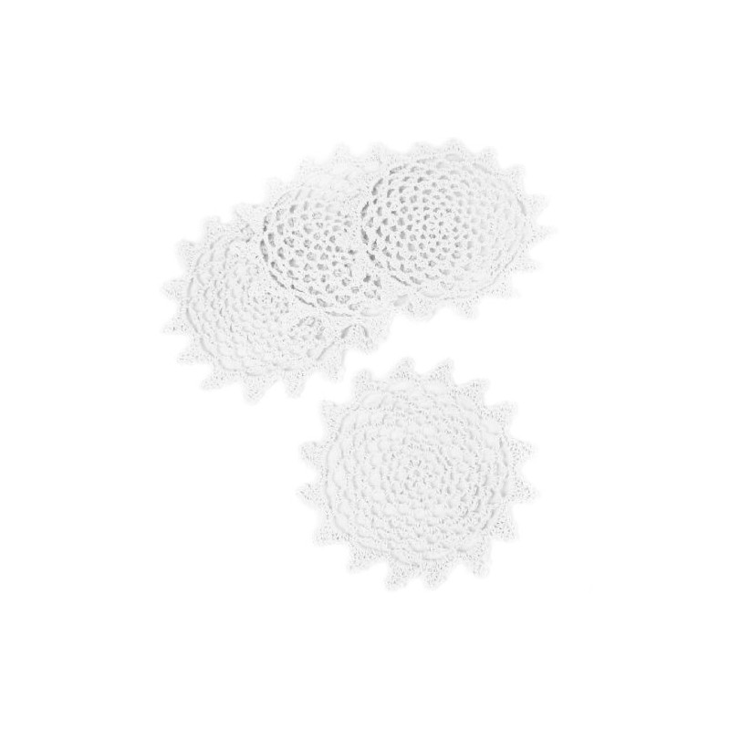 kilofly Crochet Cotton Lace Table Placemats Doilies Value Pack, 4pc,