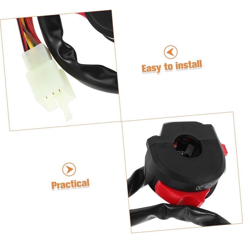 Zerodeko Motorcycle Kill Start Switch Handlebar Button with Electric Start