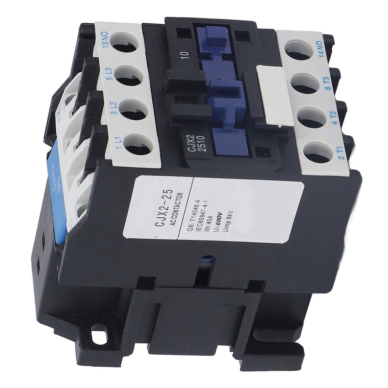 25A Power Contactor Normally Open Electric AC Contactor Silver Alloy