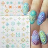 5 Sheets Bohemian Style Nail Decals Embossed Flower Star Nail