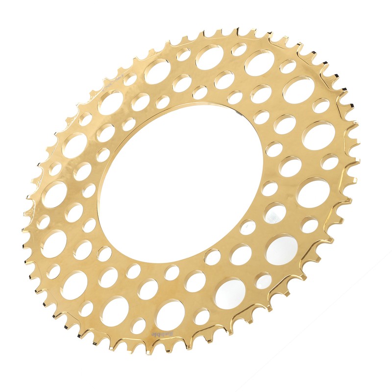Folding Bicycle Chainwheel Smooth Fastness AntiCorrosion Wearproof Bike Chainring(Titanium Gold