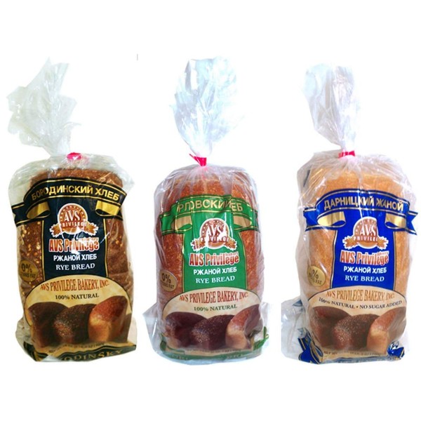 Borodinsky, Darnitsky, & Orlovsky Rye Breads / Russian Bread Sampler