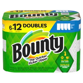 Bounty Select-A-Size Paper Towels, 6 Double Rolls, White, 90 Sheets Per Roll