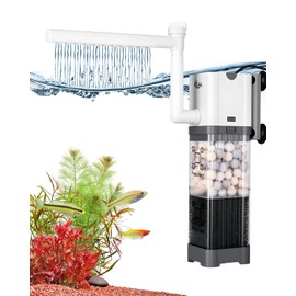 AQQA Fish Tank Filter, 550L/h Internal Aquarium Filter, 6W Quiet Fish Tank Filter Pump for Tanks up to 130L