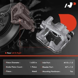 A-Premium Disc Brake Caliper Assembly with Bracket Compatible with Select Lexus Models - IS250 2006 2007 2008 2009 2010 2011 2012 2013, V6 2.5L - Rear Driver and Passenger Side, 2-PC Set | A-Premium